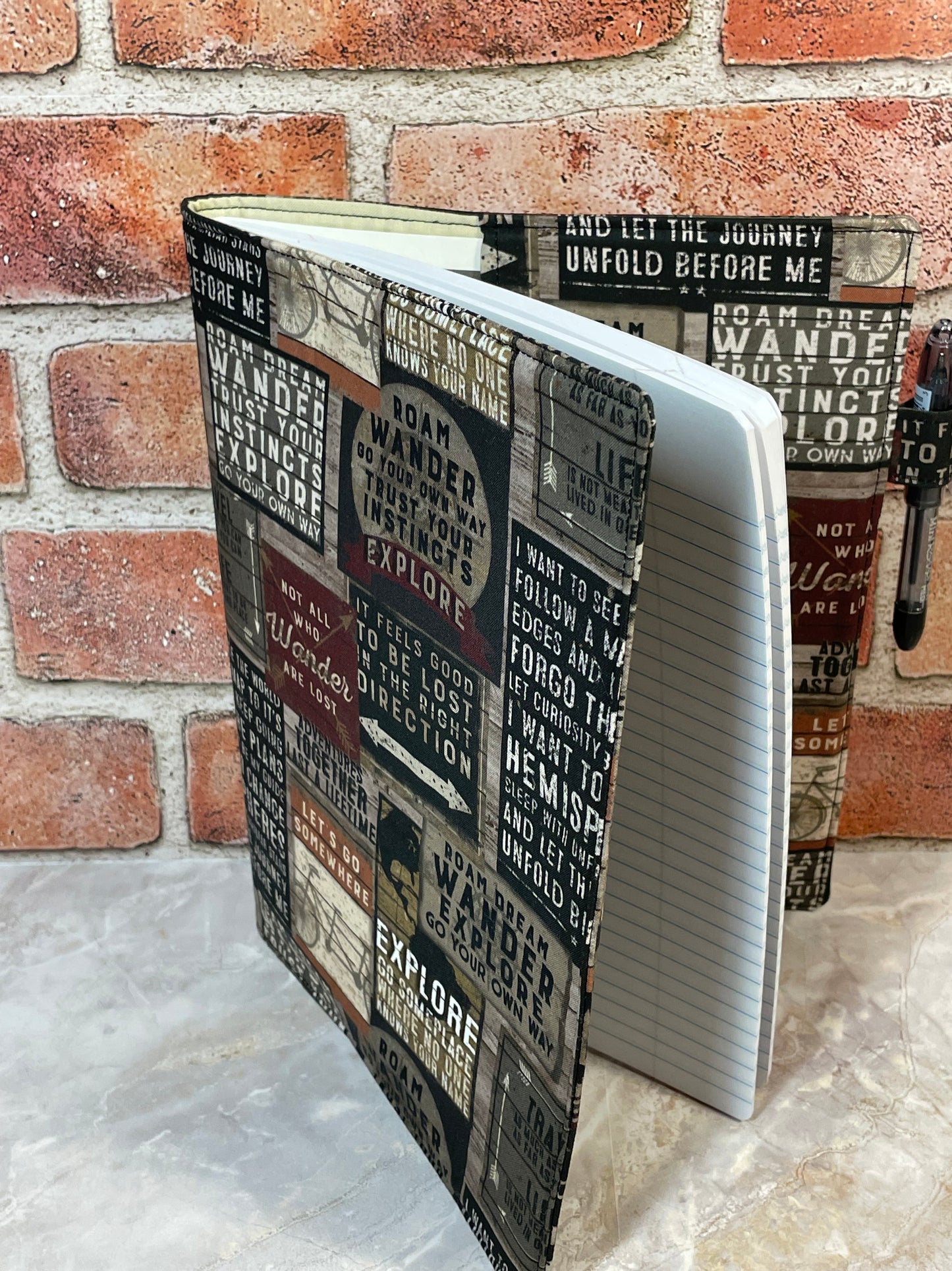Travel Wandering Fabric Covered Journal
