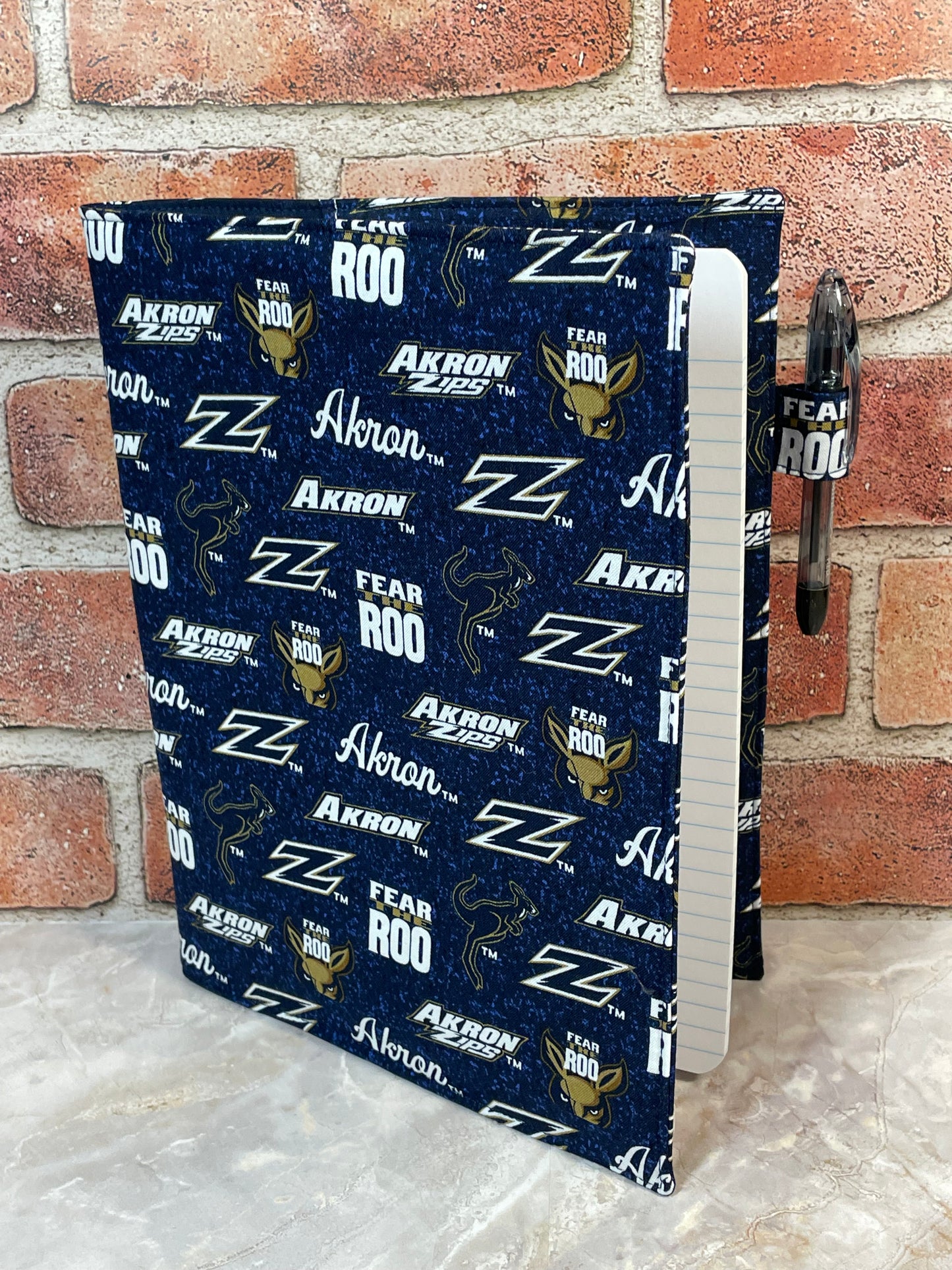 Akron University Fear The Roo Fabric Covered Journal