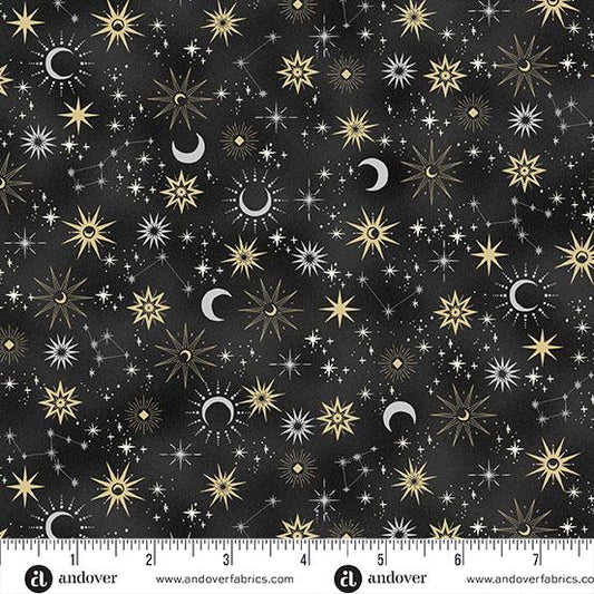 Galaxy Black Charmed by Makower UK