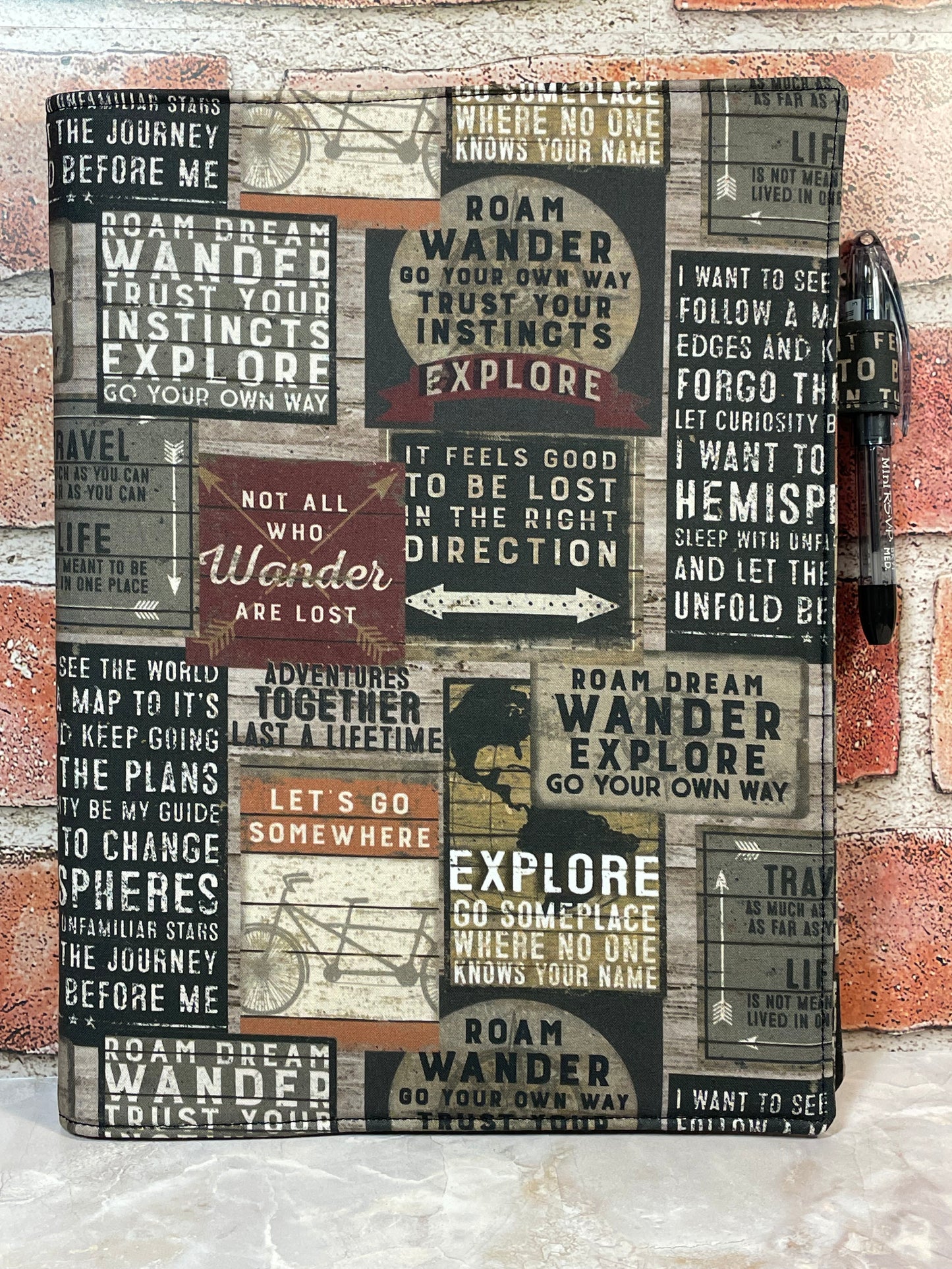 Travel Wandering Fabric Covered Journal